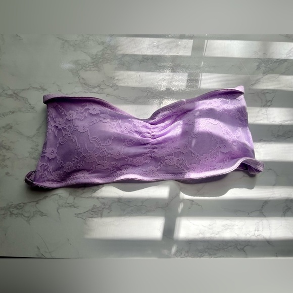 Other - Purple Lilac Lace Tube Bralette/ bra/ Bando with zebra print​